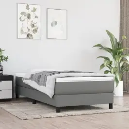 Gultas Rāmis Ar Atsperēm, Tumši Pelēks, 100X200 Cm, Audums Vidaxl Gultas Rāmis Ar Atsperēm, Tumši Pelēks, 100X200 Cm, Audums Vidaxl