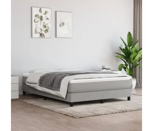 Gulta Bez Matrača, Gaiši Pelēks, 140X200 Cm, Audums Vidaxl