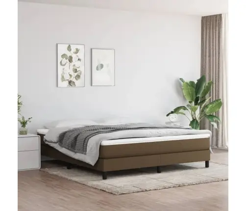 Gulta Bez Matrača, Tumši Brūns, 160X200 Cm, Audums Vidaxl