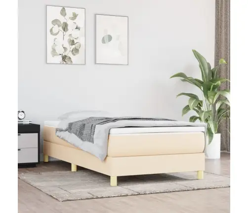 Lovos Rėmas Su Spyruoklėmis, Kreminės Spalvos, 80X200 cm Audinys