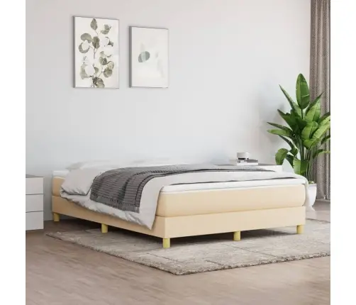 Lovos Rėmas Su Spyruoklėmis, Kreminės Spalvos, 140X190cm Audinys