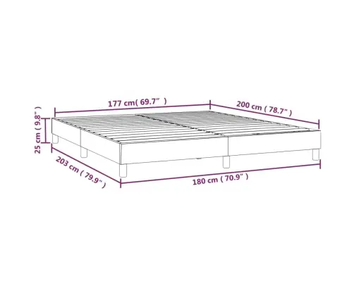 Gulta Bez Matrača, Pelēkbrūns, 180X200 Cm, Audums Vidaxl
