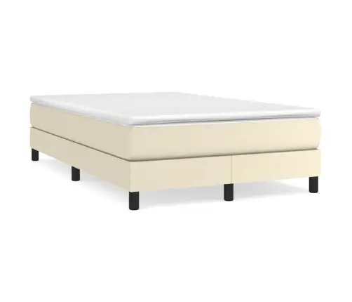 Gultas Rāmis, Krēmkrāsas, 120X200 Cm, Mākslīgā Āda Vidaxl