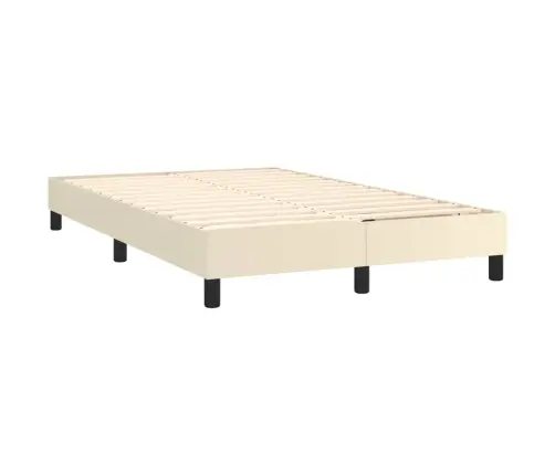 Gultas Rāmis, Krēmkrāsas, 120X200 Cm, Mākslīgā Āda Vidaxl