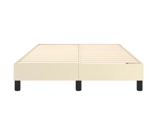 Gultas Rāmis, Krēmkrāsas, 120X200 Cm, Mākslīgā Āda Vidaxl