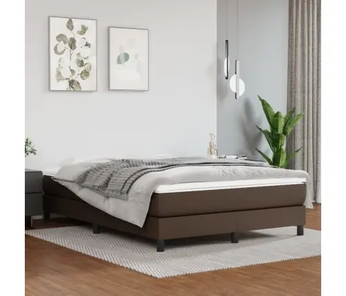 Gultas Rāmis, Brūns, 140X200 Cm, Mākslīgā Āda Vidaxl