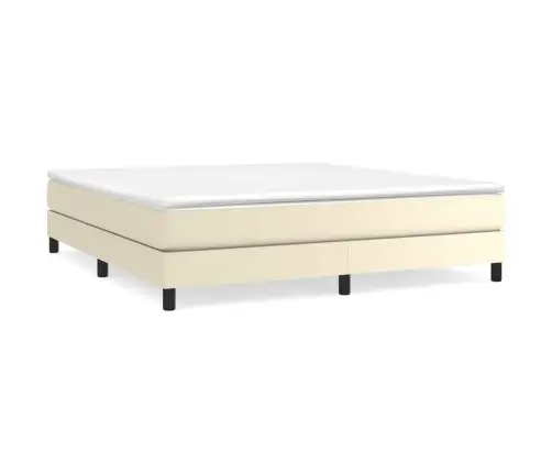 Gultas Rāmis, Krēmkrāsas, 180X200 Cm, Mākslīgā Āda Vidaxl