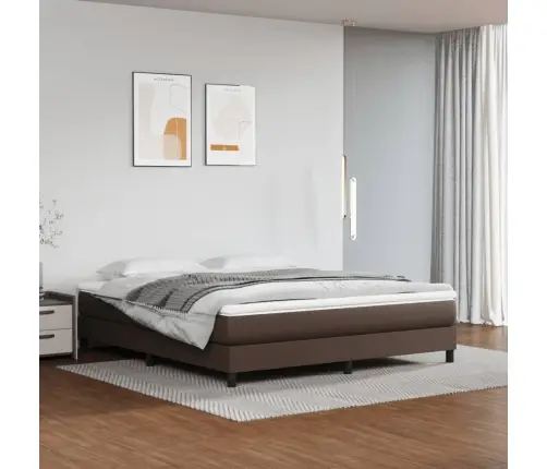 Lovos Rėmas Su Spyruoklėmis, Rudos, 180X200cm Dirbtinė Oda