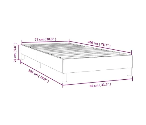 Vedrumadratsi Voodiraam, Must, 80X200 cm Samet