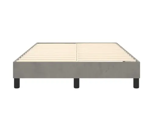 Gulta Bez Matrača, Gaiši Pelēks, 120X200 Cm, Samts Vidaxl