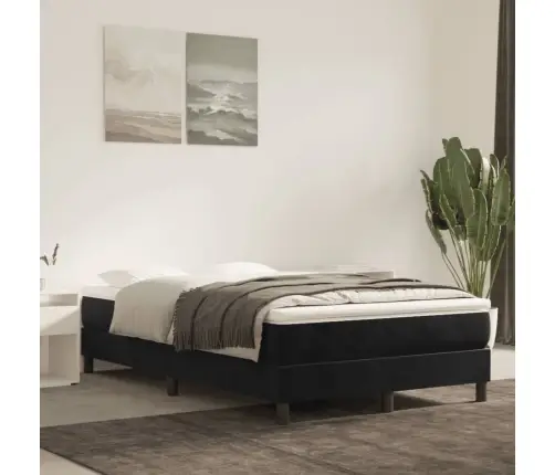 Gultas Rāmis Bez Matrača, Melna Samts, 120X200 Cm Vidaxl
