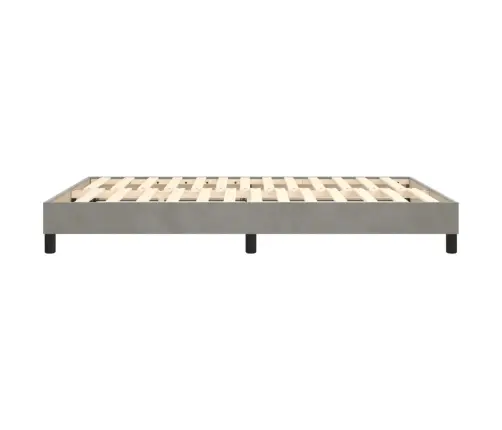 Gulta Bez Matrača, Gaiši Pelēks, 140X190 Cm, Samts Vidaxl