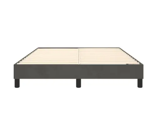 Gulta Bez Matrača, Tumši Pelēks, 140X190 Cm, Samts Vidaxl