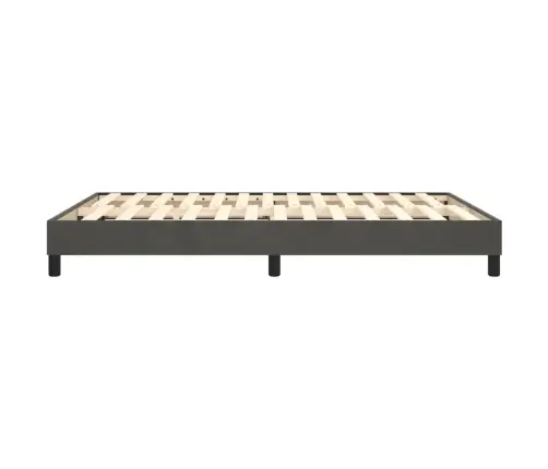 Gulta Bez Matrača, Tumši Pelēks, 140X190 Cm, Samts Vidaxl