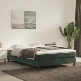 Lovos Rėmas Su Spyruoklėmis Tamsiai Žalias 140X190 Cm Aksomas Lovos Rėmas Su Spyruoklėmis Tamsiai Žalias 140X190 Cm Aksomas