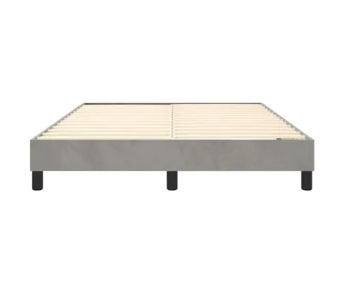 Gulta Bez Matrača, Gaiši Pelēks, 140X200 Cm, Samts Vidaxl