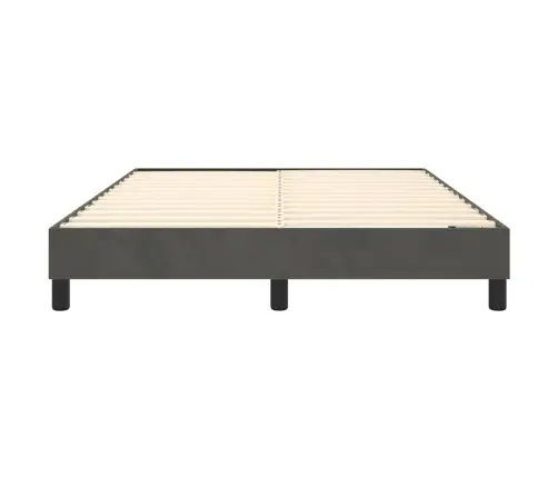 Gulta Bez Matrača, Tumši Pelēks, 140X200 Cm, Samts Vidaxl