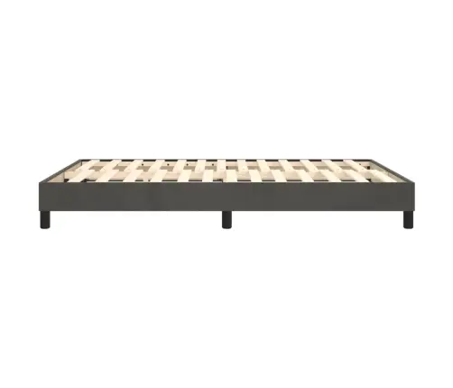 Gulta Bez Matrača, Tumši Pelēks, 140X200 Cm, Samts Vidaxl