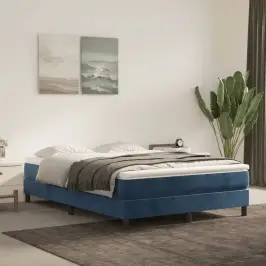 Gultas Rāmis Ar Atsperēm, Tumši Zils Samts, 140X200 Cm Vidaxl Gultas Rāmis Ar Atsperēm, Tumši Zils Samts, 140X200 Cm Vidaxl