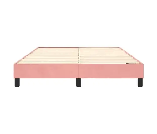 Gultas Rāmis Ar Atsperēm, Rozā, 140X200 Cm, Samts Vidaxl