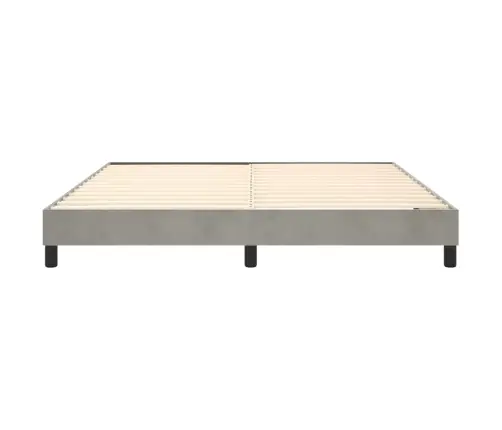 Gulta Bez Matrača, Gaiši Pelēks, 160X200 Cm, Samts Vidaxl