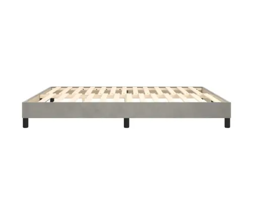 Gulta Bez Matrača, Gaiši Pelēks, 160X200 Cm, Samts Vidaxl