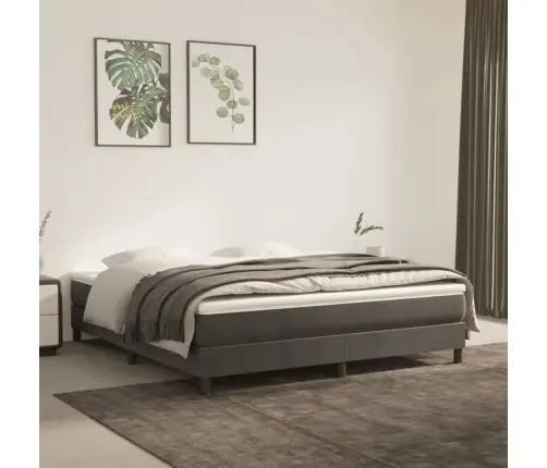 Lovos Rėmas Su Spyruoklėmis, Tamsiai Pilkas, 160X200cm Aksomas