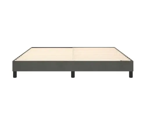 Gulta Bez Matrača, Tumši Pelēks, 180X200 Cm, Samts Vidaxl