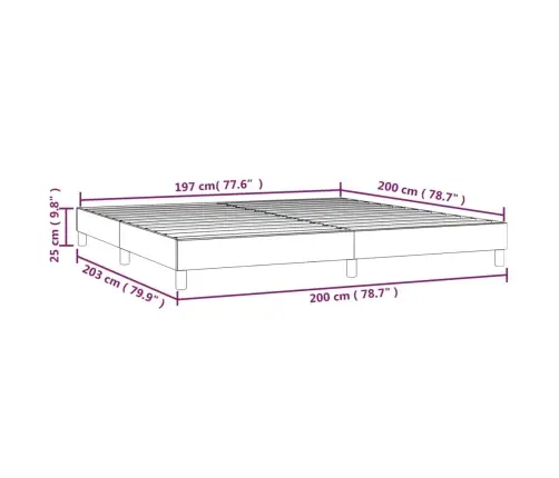 Vedrumadratsi Voodiraam Tumesinine 200X200 Cm Samet