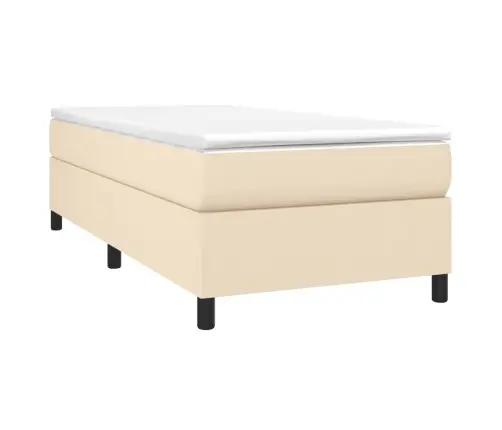 Gultas Rāmis Bez Matrača, Krēma, 90X190Cm Audums Vidaxl