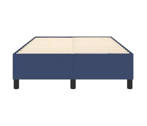 Gultas Rāmis Bez Matrača, Zils, 120X200 Cm, Audums Vidaxl