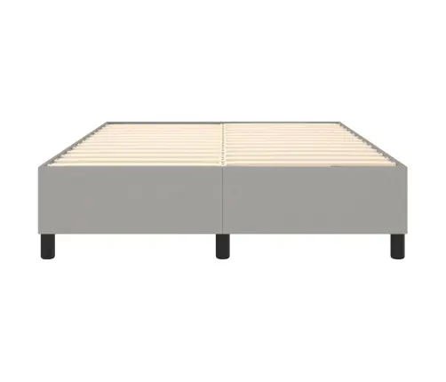 Gulta Bez Matrača, Gaiši Pelēks, 140X190 Cm, Audums Vidaxl