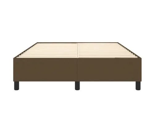 Gulta Bez Matrača, Tumši Brūns, 140X200 Cm, Audums Vidaxl