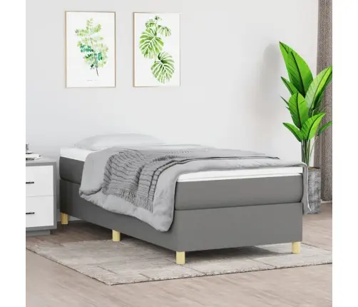 Gultas Rāmis Bez Matrača, Tumši Pelēks, 90X190 Cm, Audums Vidaxl