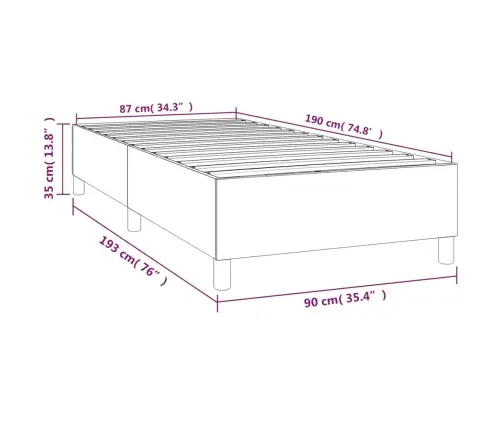 Gultas Rāmis Bez Matrača, Pelēkbrūns, 90X190Cm Audums Vidaxl