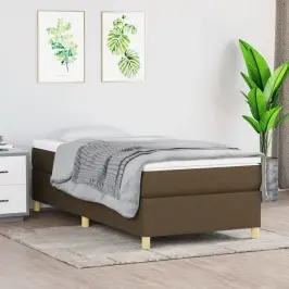 Gultas Rāmis Ar Atsperēm, Tumši Brūns, 90X200 Cm, Audums Vidaxl Gultas Rāmis Ar Atsperēm, Tumši Brūns, 90X200 Cm, Audums Vidaxl