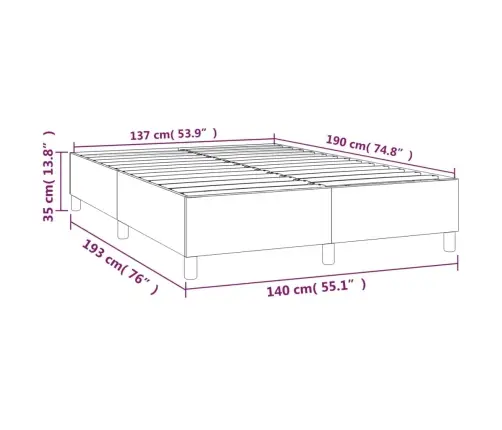 Gulta Bez Matrača, Tumši Brūns, 140X190 Cm, Audums Vidaxl