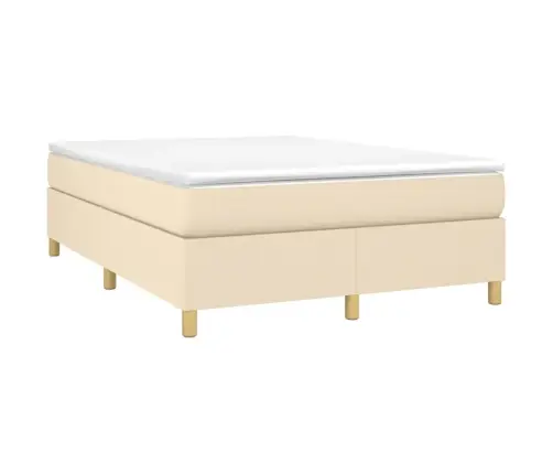 Gulta Bez Matrača, Krēmkrāsas, 140X190 Cm, Audums Vidaxl