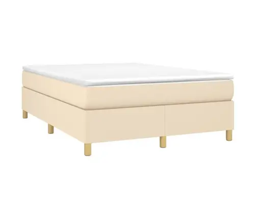 Gulta Bez Matrača, Krēmkrāsas, 140X200 Cm, Audums Vidaxl