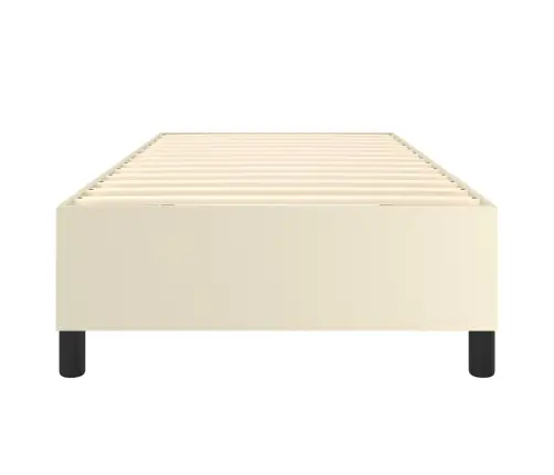 Lovos Rėmas Su Spyruoklėmis, Kreminis, 90X190 cm Dirbtinė Oda