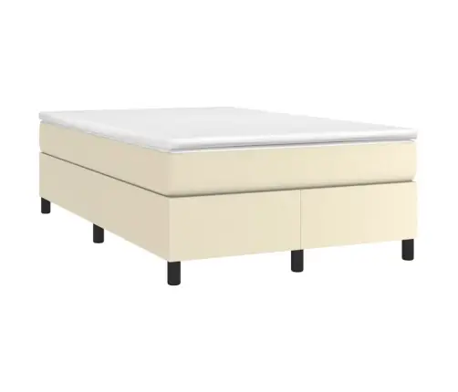 Gultas Rāmis, Krēmkrāsas, 120X200 Cm, Mākslīgā Āda Vidaxl