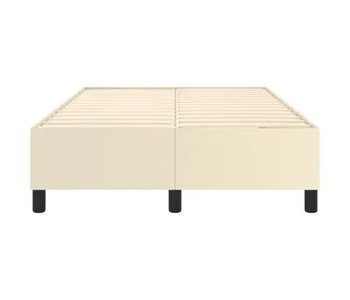 Gultas Rāmis, Krēmkrāsas, 120X200 Cm, Mākslīgā Āda Vidaxl