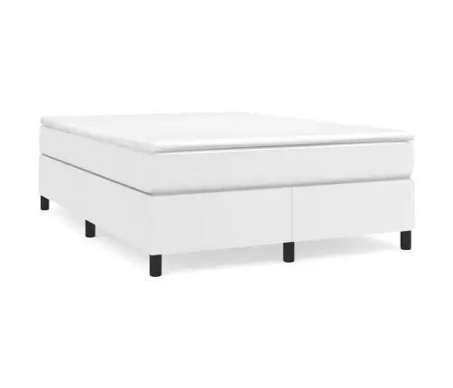 Gultas Rāmis, Balts, 140X190 Cm, Mākslīgā Āda Vidaxl