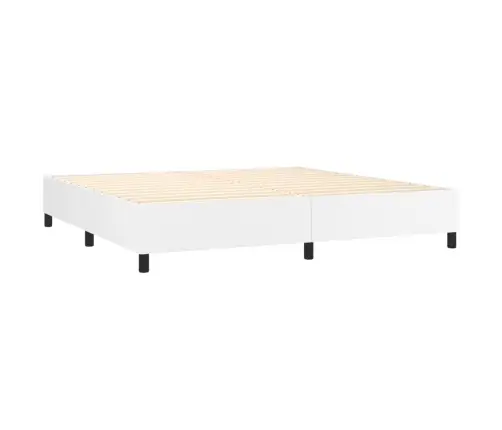 Lovos Rėmas Su Spyruoklėmis, Baltos, 200X200 cm Dirbtinė Oda