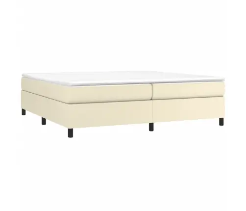 Lovos Rėmas Su Spyruoklėmis, Kreminis, 200X200 cm Dirbtinė Oda