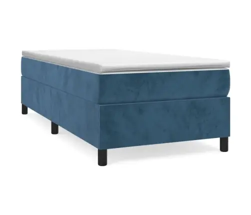 Gultas Rāmis Bez Matrača, Tumši Zils Samts, 90X190 Cm Vidaxl