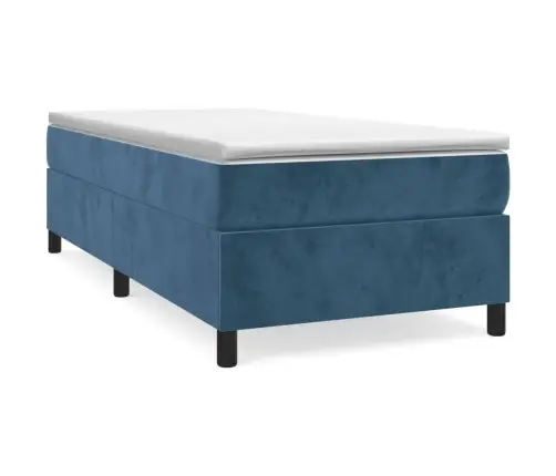 Gultas Rāmis Bez Matrača, Tumši Zils Samts, 100X200 Cm Vidaxl