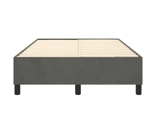 Gulta Bez Matrača, Tumši Pelēks, 120X200 Cm, Samts Vidaxl