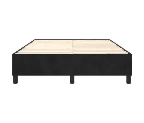 Gulta Bez Matrača, Melns, 140X190 Cm, Samts Vidaxl