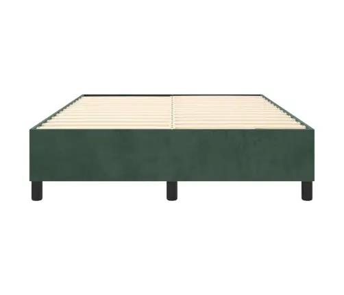 Lovos Rėmas Su Spyruoklėmis Tamsiai Žalias 140X190 Cm Aksomas